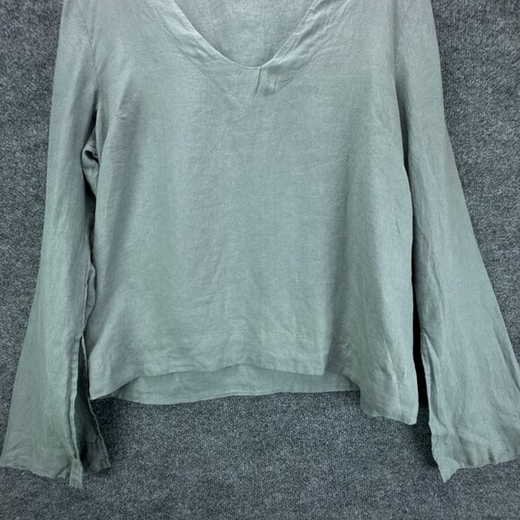 Bed Threads Top Womens 3XL Green Pullover French Flax‎ Linen Lounge Boho - Picture 3 of 16